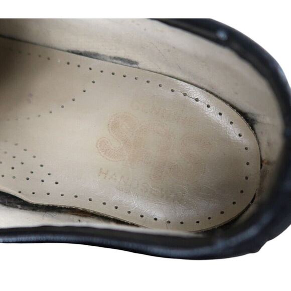 Sas Shoes Womens 9 Bounce Lace Up Moc Comfort Classic Leather Black Career Wedge - Picture 15 of 15